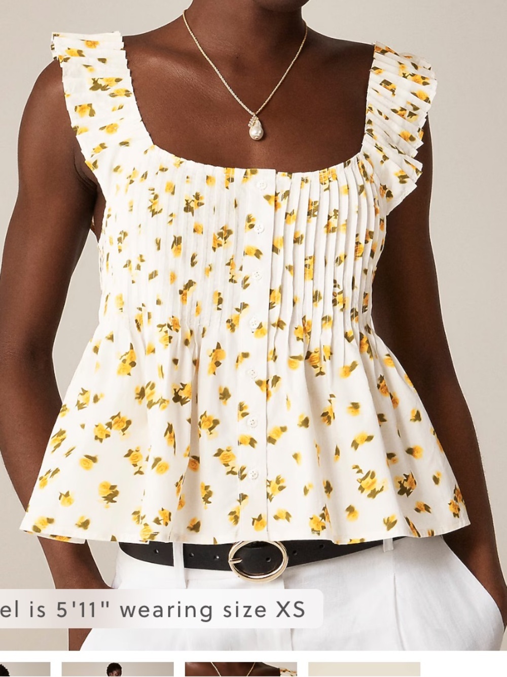 J.CREW Pintuck peplum top in budding rose print - L